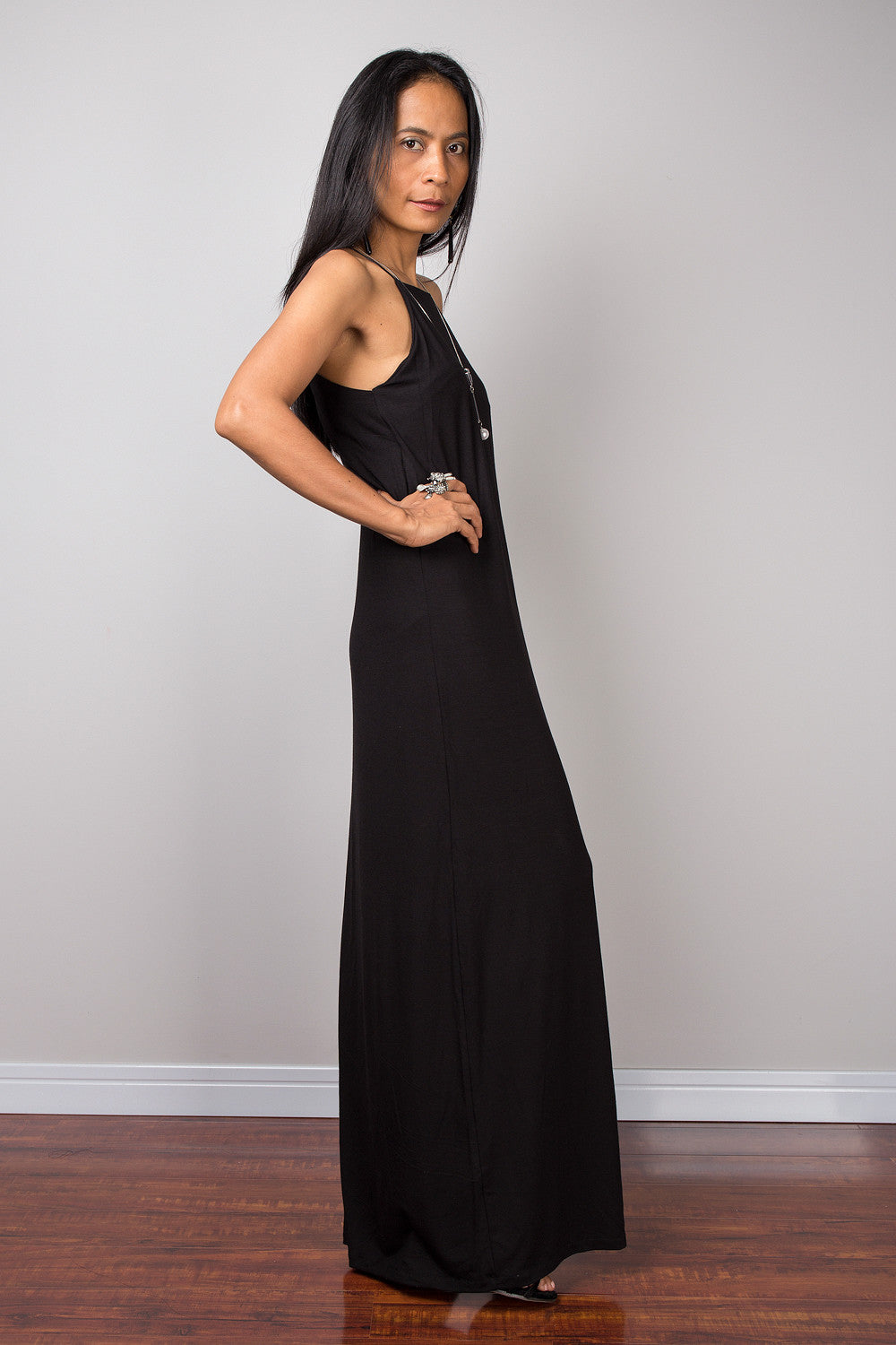Black Spaghetti halter dress