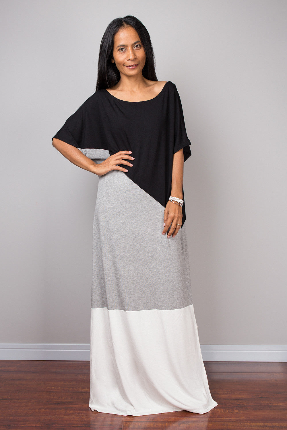 Tube Dress, Loose fit dress, kaftan dress, a line dress, black and gre – Nuichan