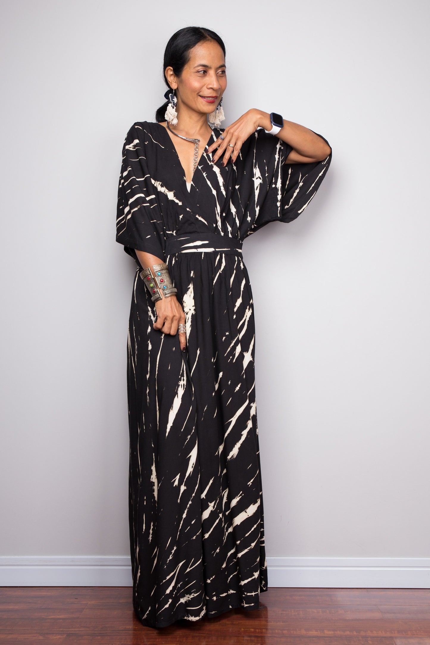Shop Tie dye kimono kaftan dress online.  Nuichan offers vast variety of tie dye dresses