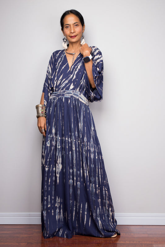 Tie dye kimono kaftan dress