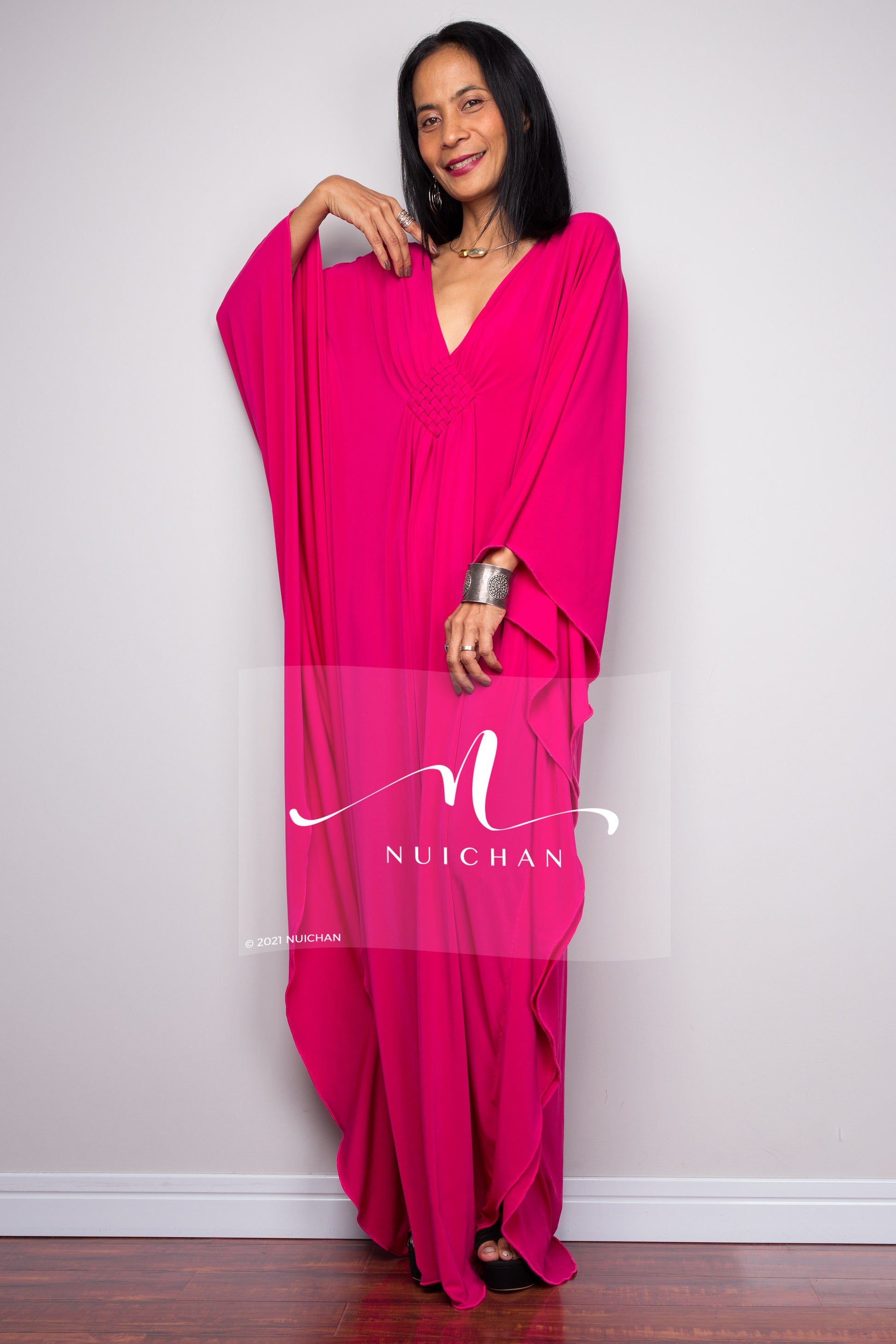 pink kaftan dress Dusty Pliss Esm New York warm embrace Neelie Kaftan Dress - Hot