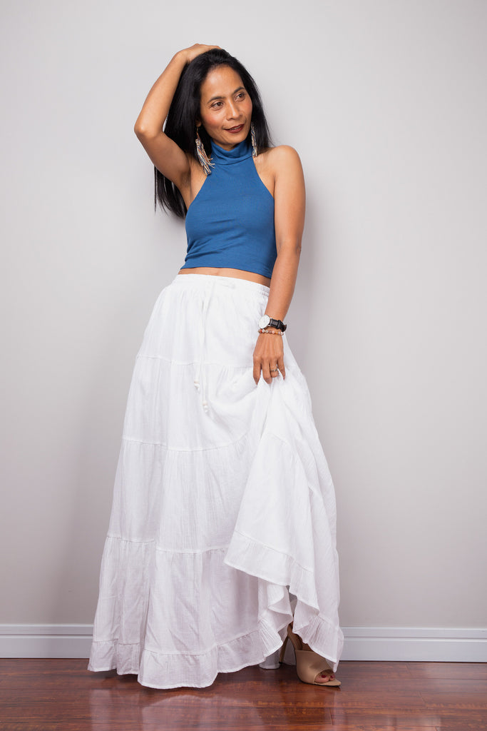 Nuichan women s white cotton skirt. Women s clothing bottoms