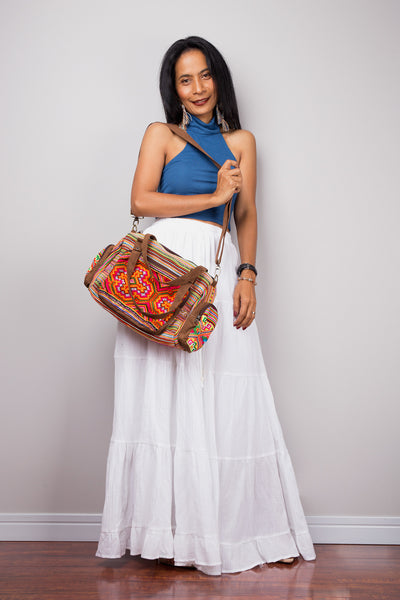 Tiered white peasant maxi skirt