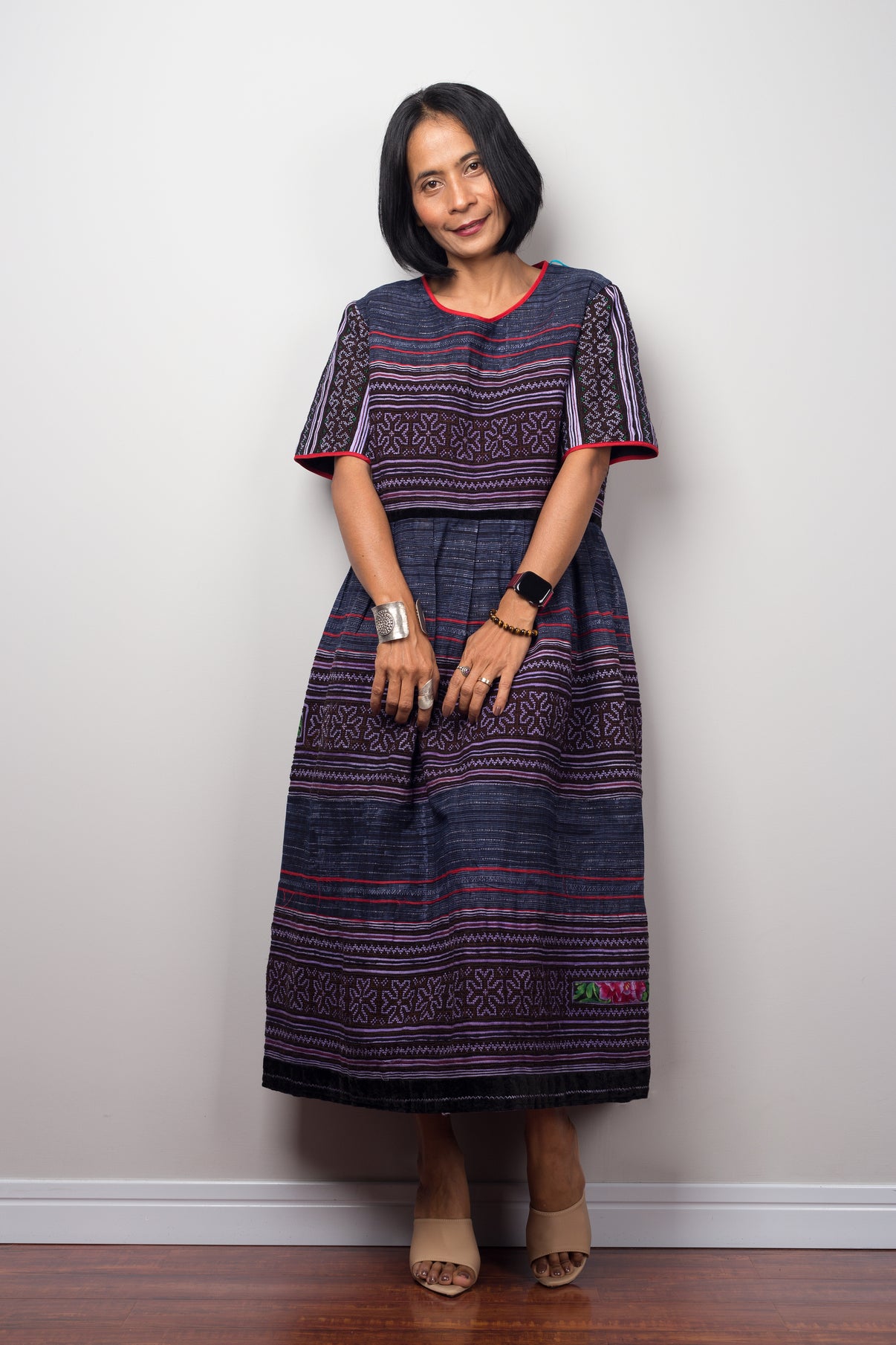 SHORT DRESS WITH HIGH LOW HEM TRIBAL THEORY