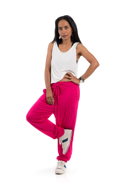 Pink pants, pink harem pants, long hot pink trousers : Urban Chic Collection no.15