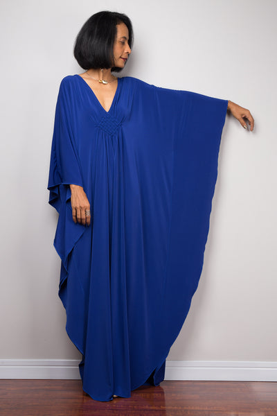 Buy blue kaftan dress online.  Affordable caftan dress by Nuichan.  Plus size kaftan dress. Large women's dress for sale.