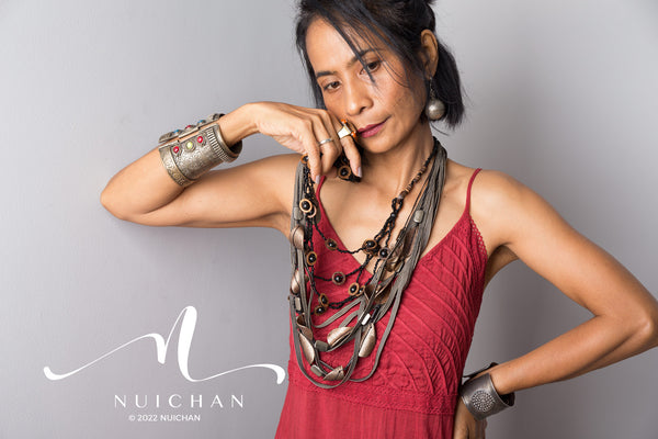 Nuichan Women's Cotton cami dress | Red slip dress