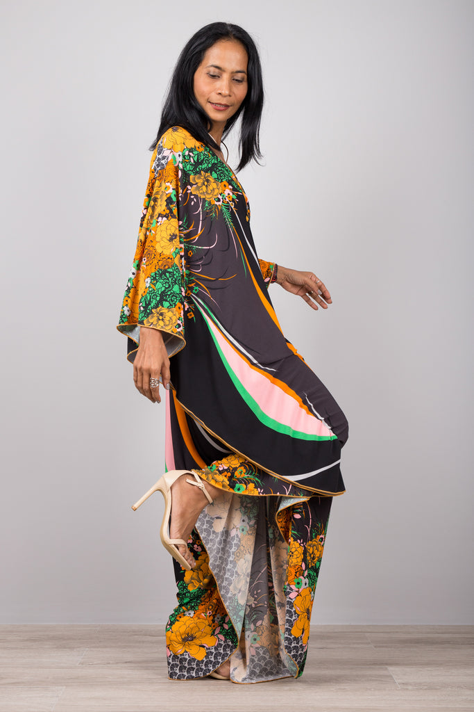 Floral kaftan dress by Nuichan
