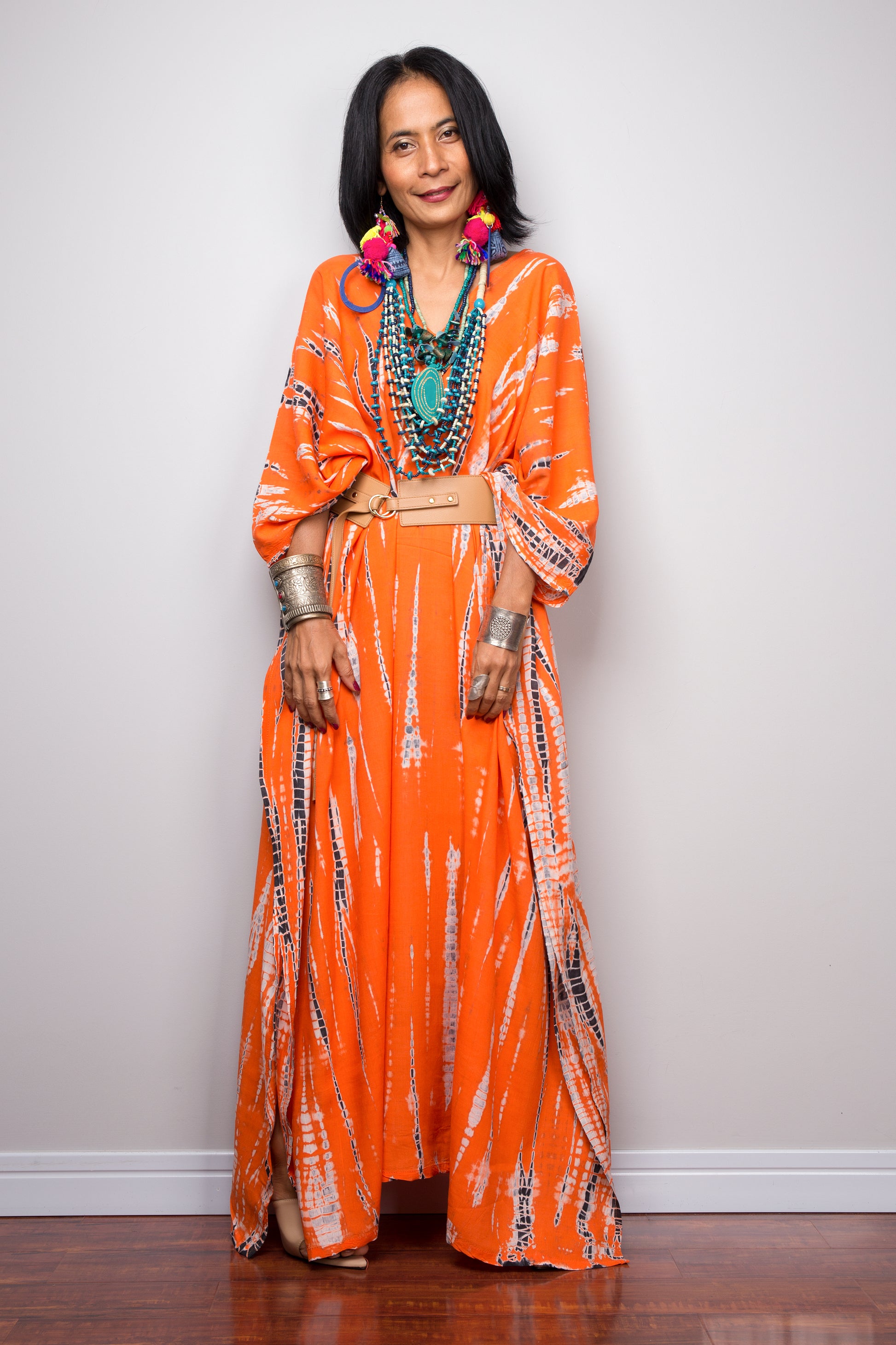 Tie Dye dress, Beach Kaftan, Shibori dress, Maxi Dress, Summer Dress, 