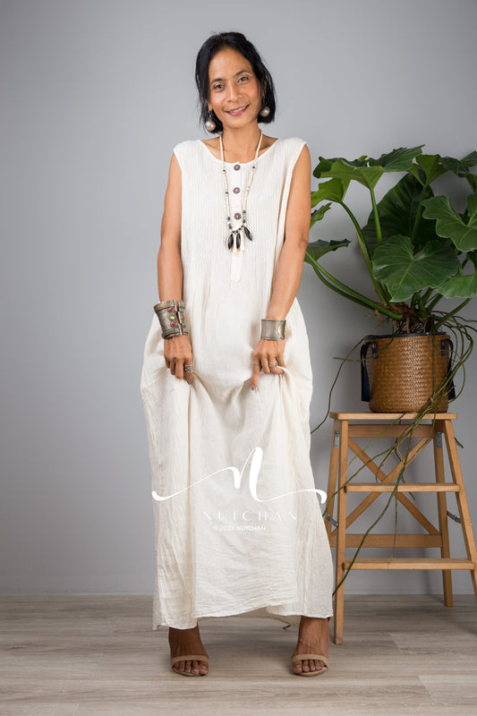 Nuichan women's sleeveless cotton dress | Lightweight summer dress