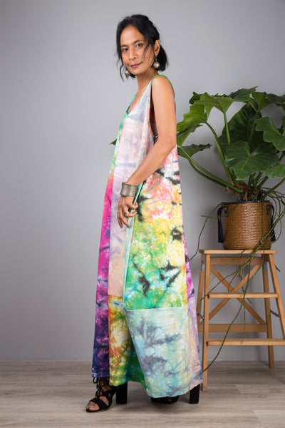 Nuichan Women's sleeveless tie dye dress. Buy hand dyed dresses online
