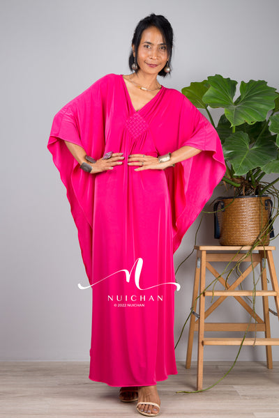 Small Kaftan dresses online. Hot pink kimono kaftan dress by Nuichan