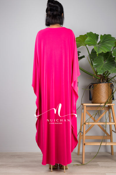 Small Kaftan dresses online. Hot pink kimono kaftan dress by Nuichan