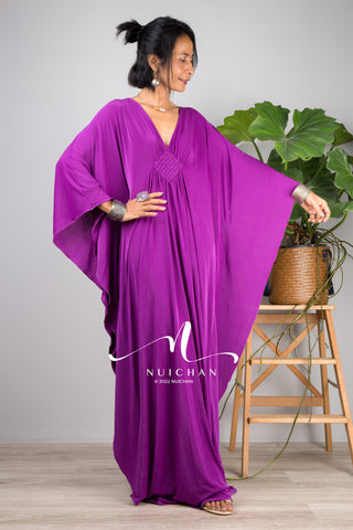 Nuichan Kaftan Goddess dresses online. Purple kimono kaftan dress