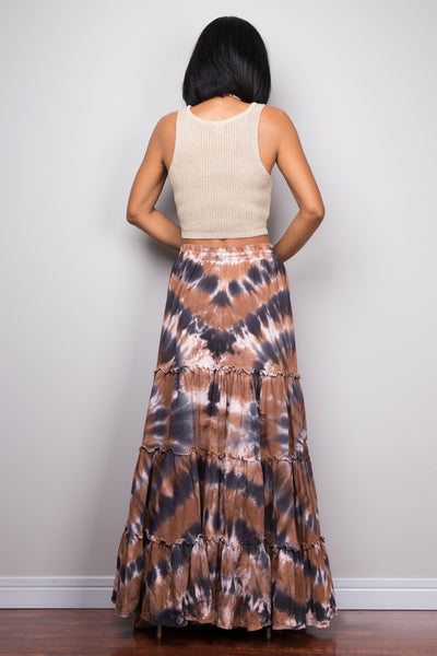 Tie dye skirt | Tiered maxi skirt | Boho skirt