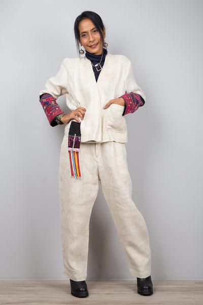 Handwoven jacket top