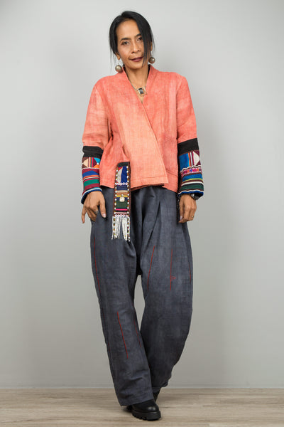 Cross front jacket top