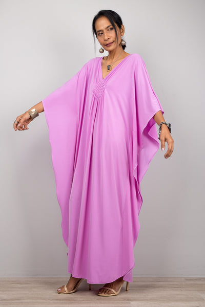 Pink purple kaftan dress by Nuichan for petite women'
