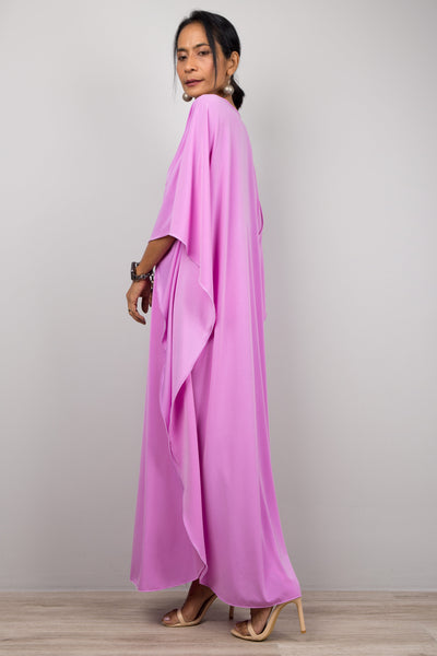 Pink purple kaftan dress by Nuichan for petite women]