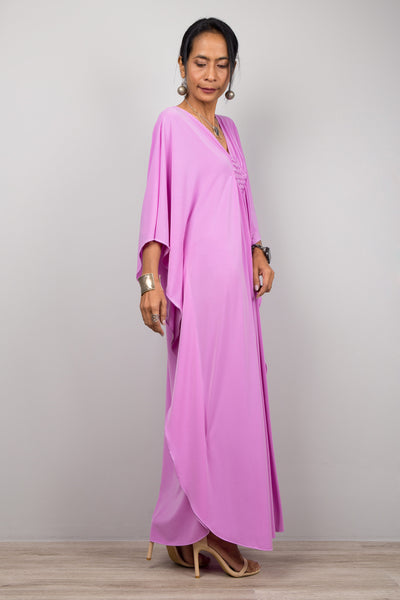 Pink purple kaftan dress by Nuichan for petite women