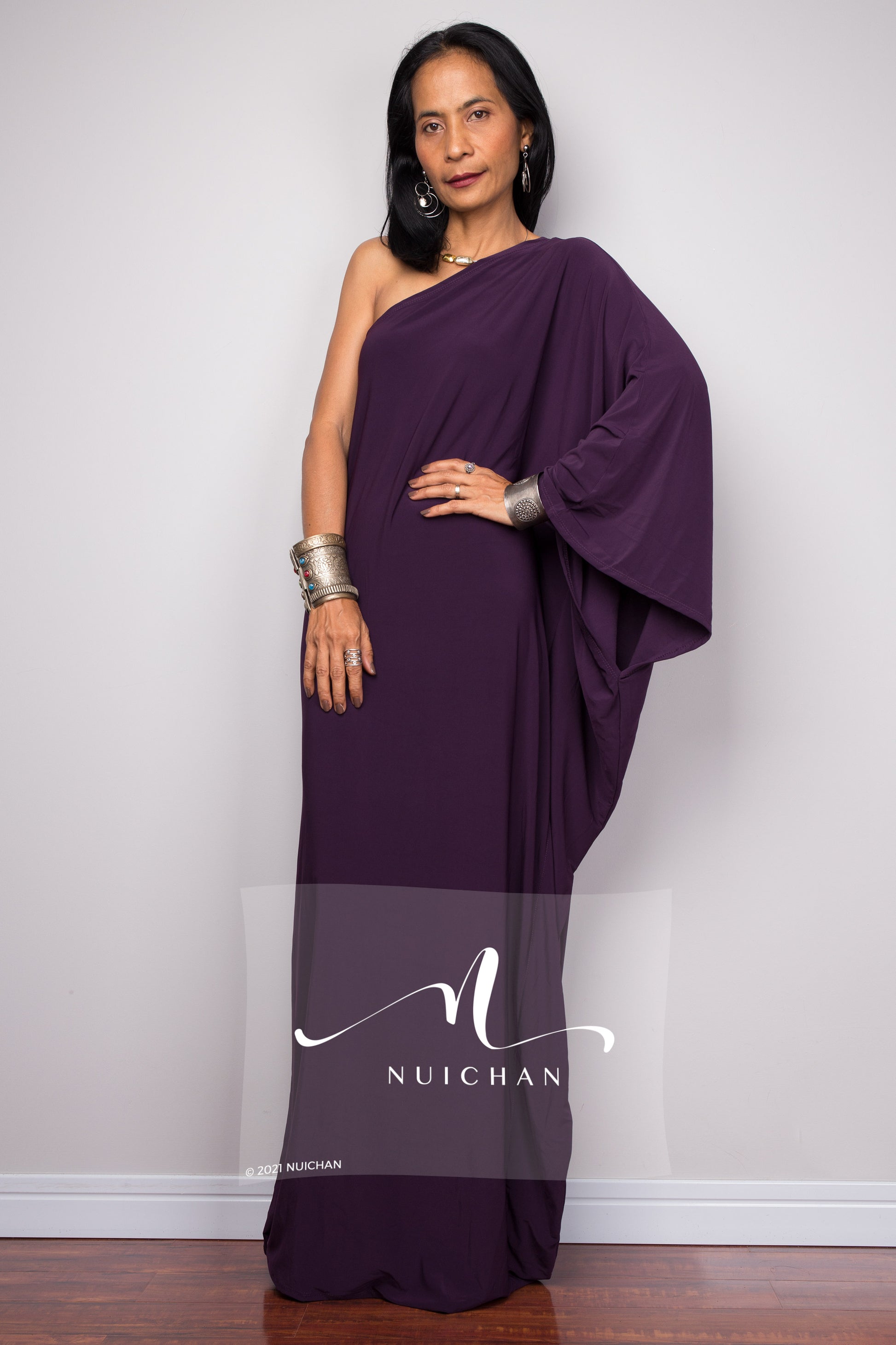 Exquisite purple one-shoulder gown, perfect for formal events