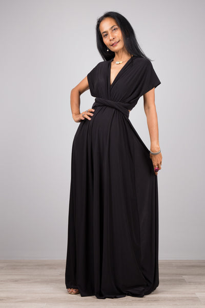 Black convertible dress.  Buy your multiway wrap dress online from Nuichan