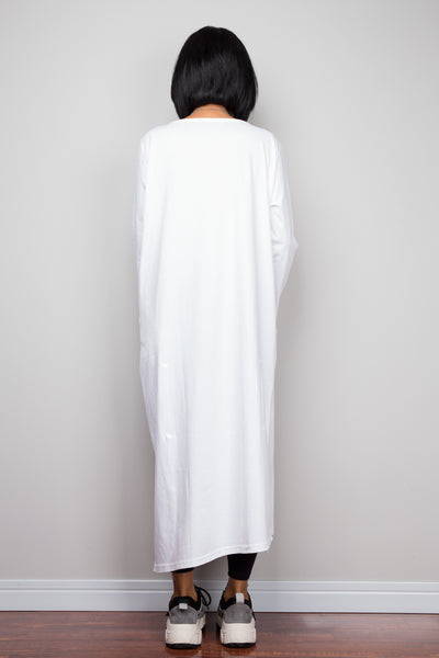 Asymmetrical white tunic dress