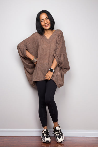 Knitwear sweater kaftan top by Nuichan.  Buy knitted pullover tunic online.