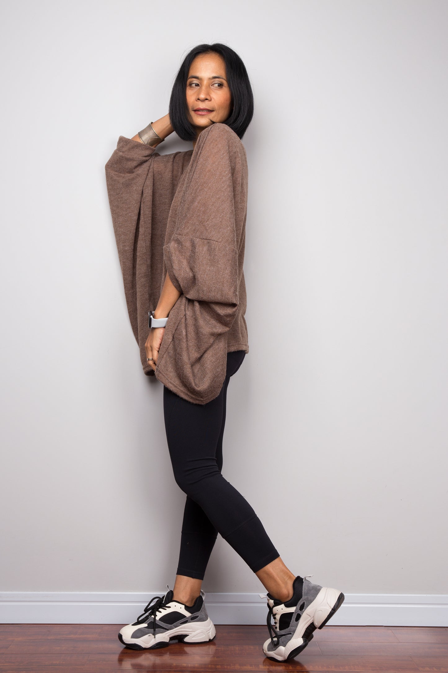 Knitwear sweater kaftan top by Nuichan.  Buy knitted pullover tunic online.