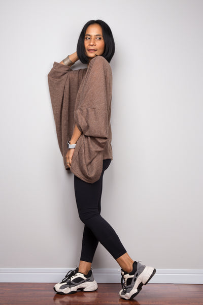 Knitwear sweater kaftan top by Nuichan.  Buy knitted pullover tunic online.