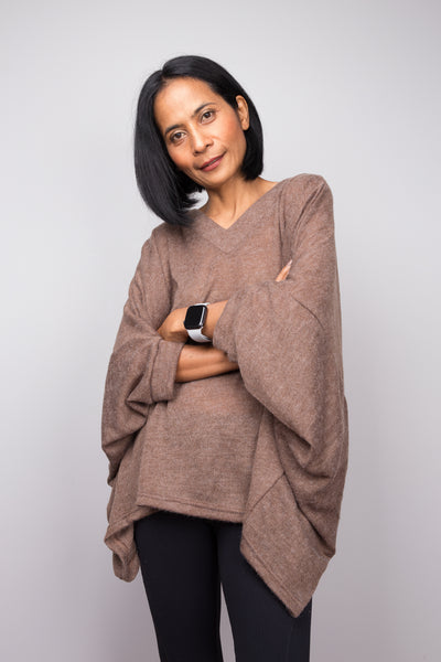 Knitwear sweater kaftan top by Nuichan.  Buy knitted pullover tunic online.