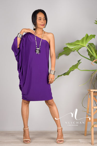 Buy Women Off Shoulder Short purple dress online.  Other colours available at Nuichan