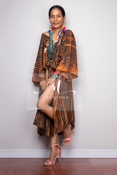 Shop Tie dye kimono kaftan dress online.  Nuichan offers vast variety of tie dye dresses