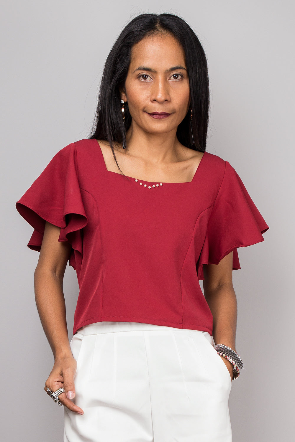 Short sleeve red top