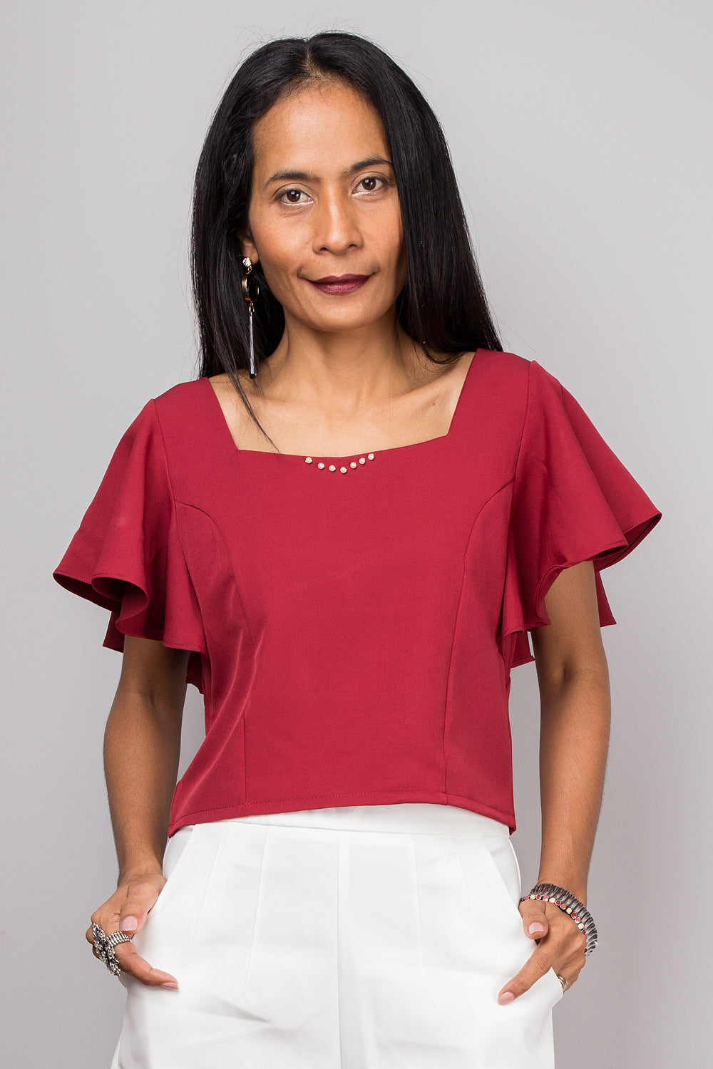 Short sleeve red top