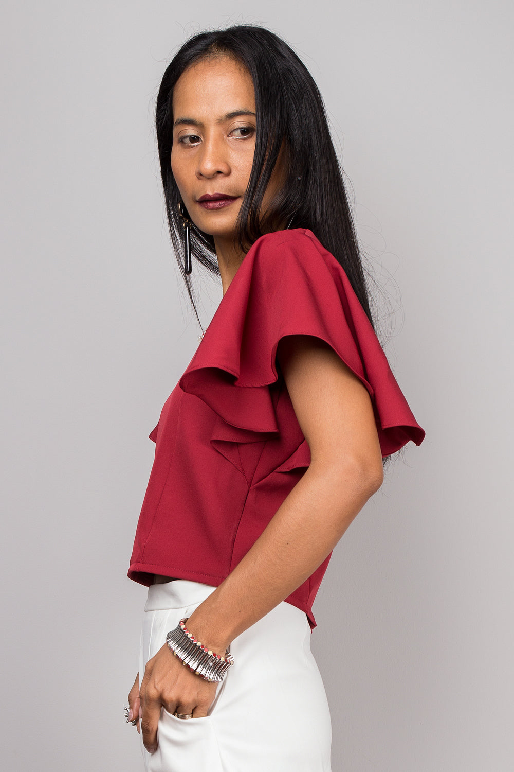 Short sleeve red top