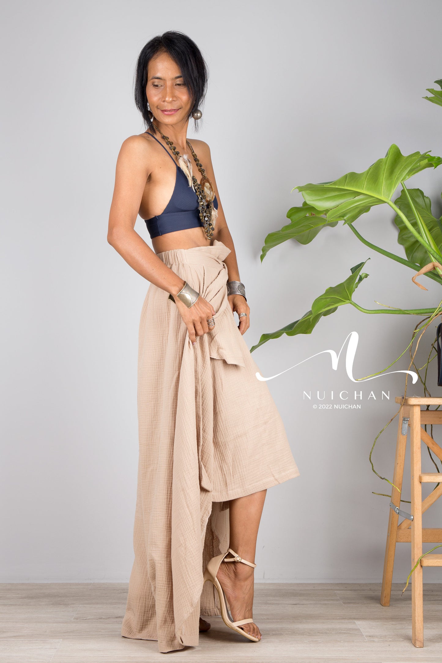 Cotton wrap skirt