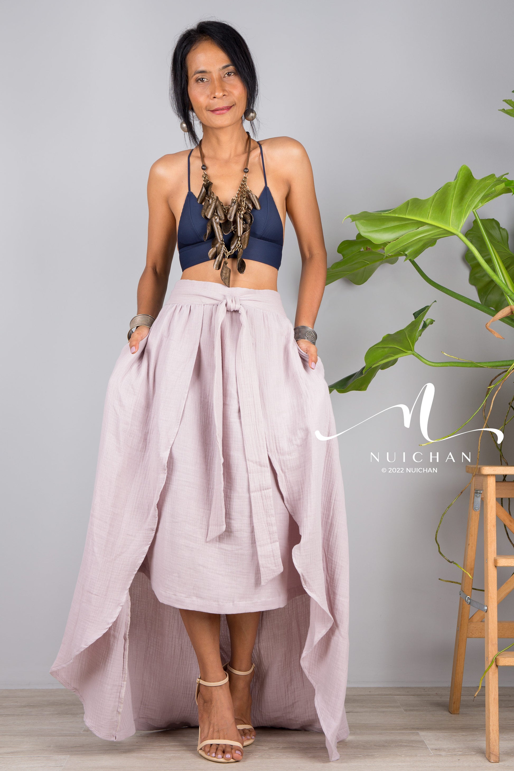 Nuichan women's cotton wrap skirt | Organic cotton skirt
