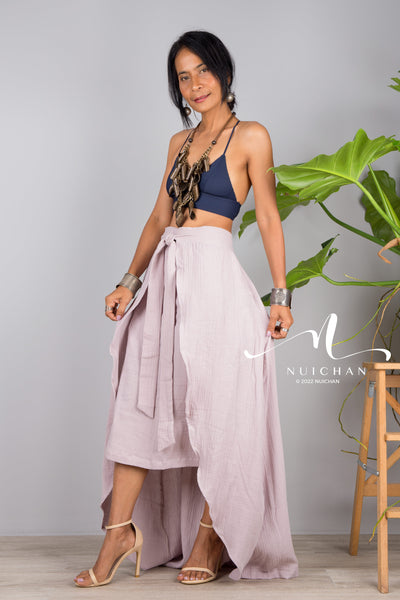 Nuichan women's cotton wrap skirt | Organic cotton skirt
