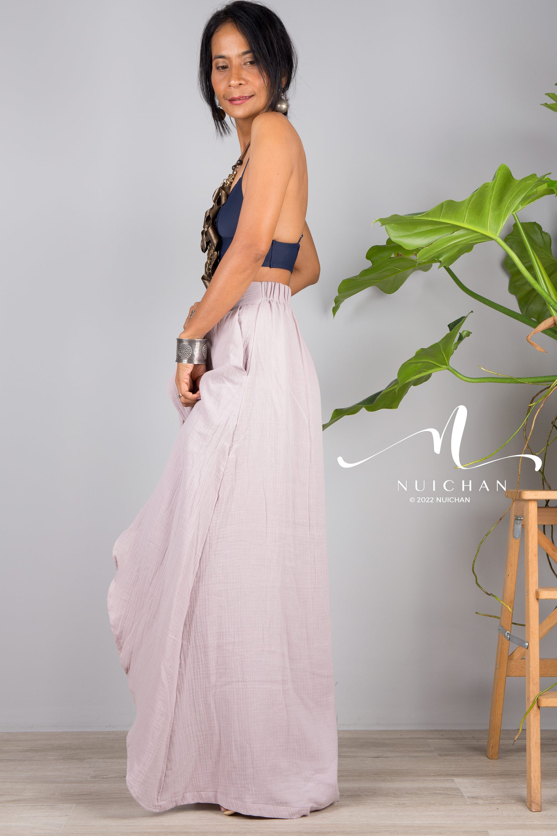 Nuichan women's cotton wrap skirt | Organic cotton skirt