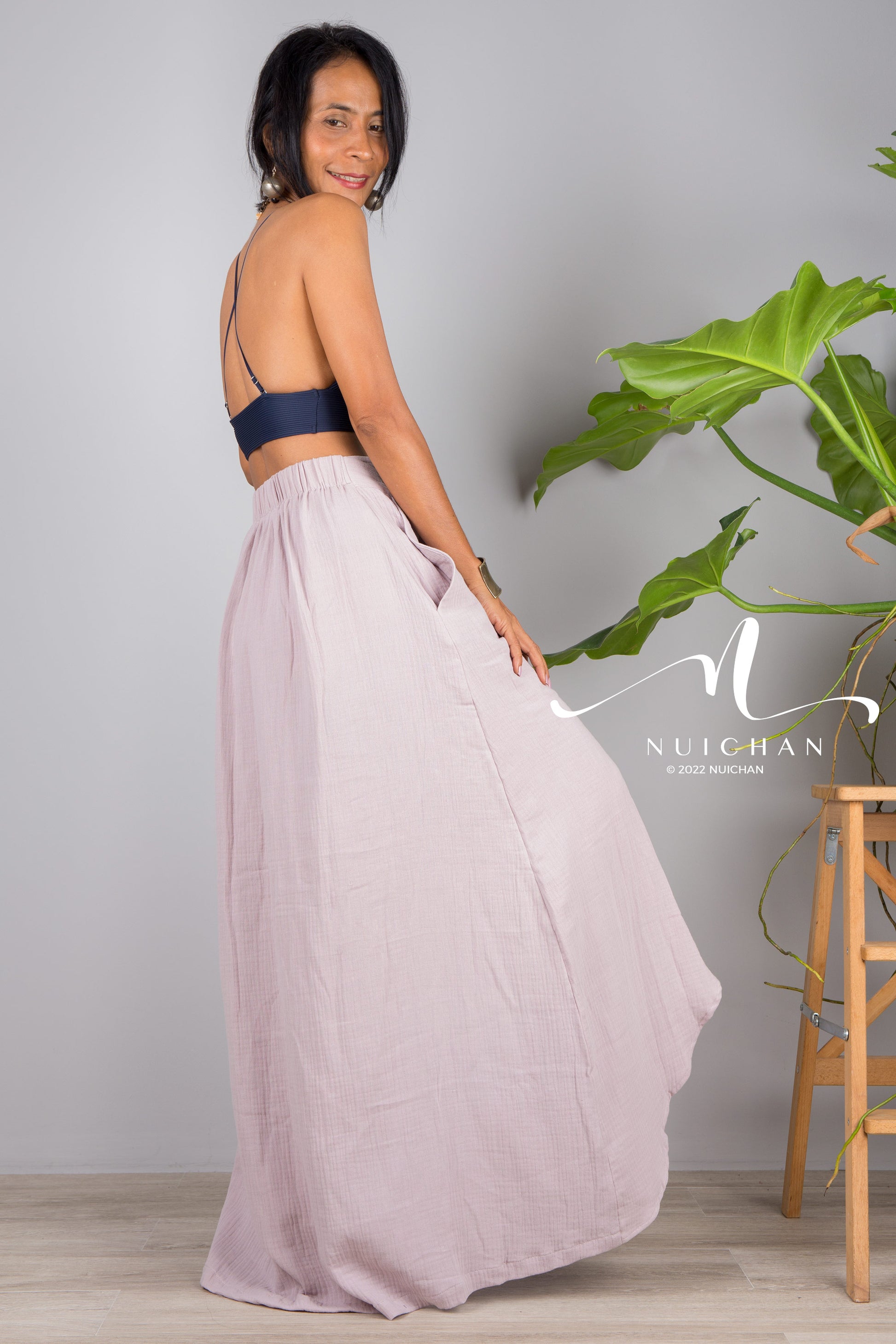 Nuichan women's cotton wrap skirt | Organic cotton skirt