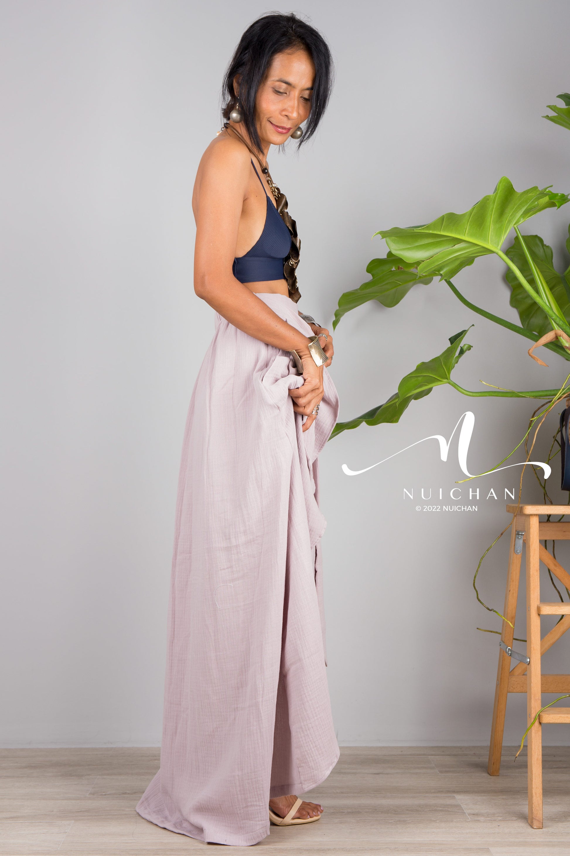 Nuichan women's cotton wrap skirt | Organic cotton skirt